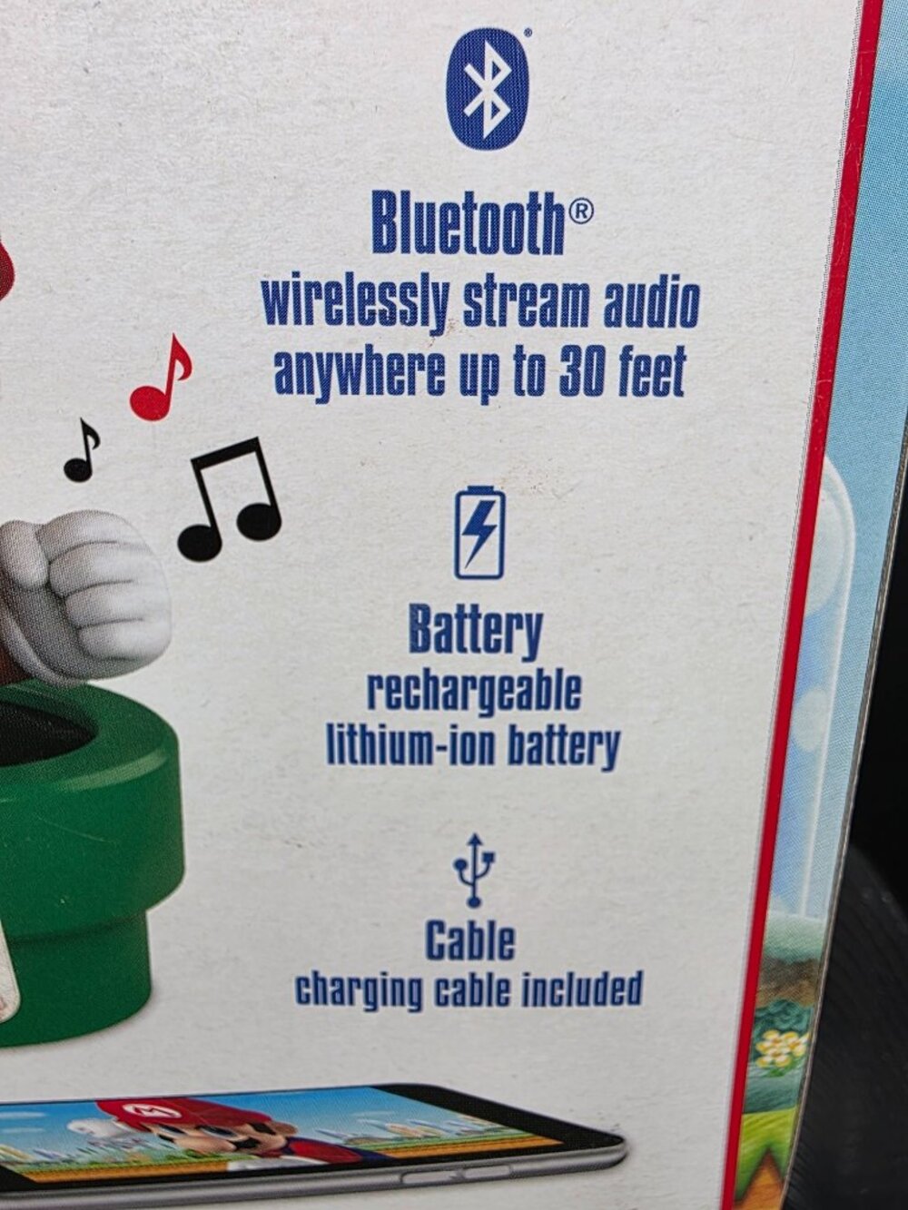 Super Mario iHome Bluetooth Speaker Rechargeable Battery New In Box - Picture 6 of 7